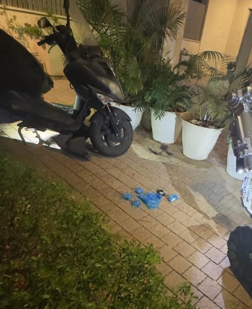 ניסיון פיגוע פלילי עם קטנוע ממולכד. צילום: דוברות המשטרה
